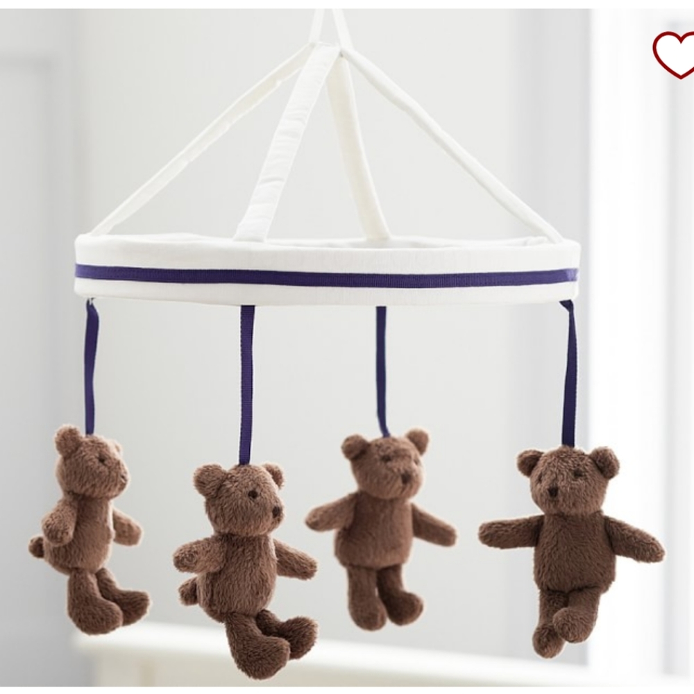 Pottery Barn Kids Harper Teddy Bear Mobile and Crib Arm